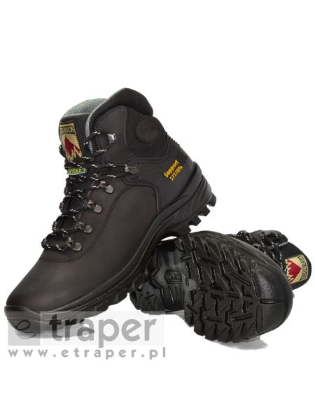 Czarne trapery ze skóry RED ROCK 10242