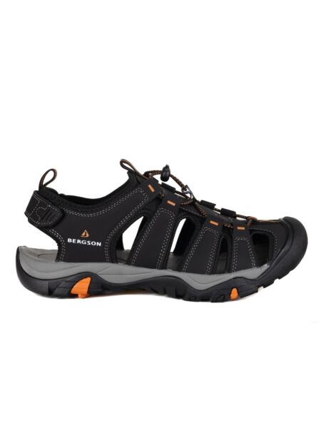 Zabudowane czarne sandały turystyczne Bergson OTI WL26