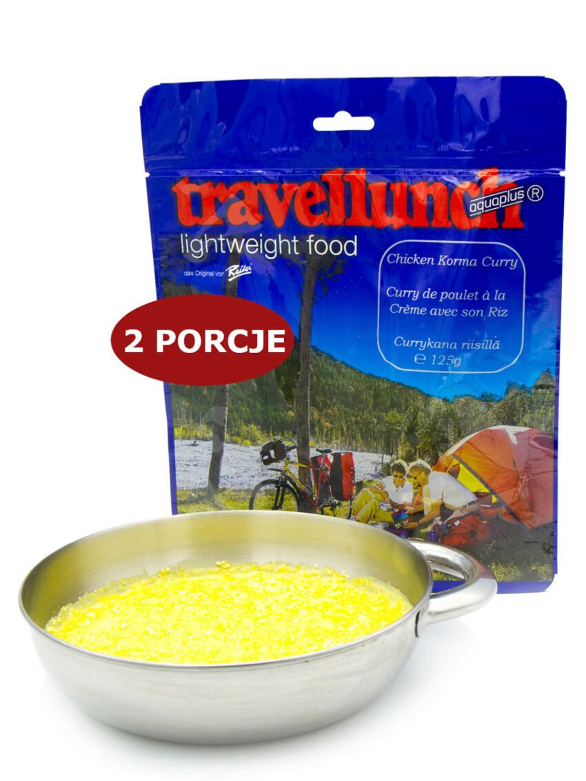 Liofilizowany kurczak w sosie curry z migdałami i rodzynkami Travellunch