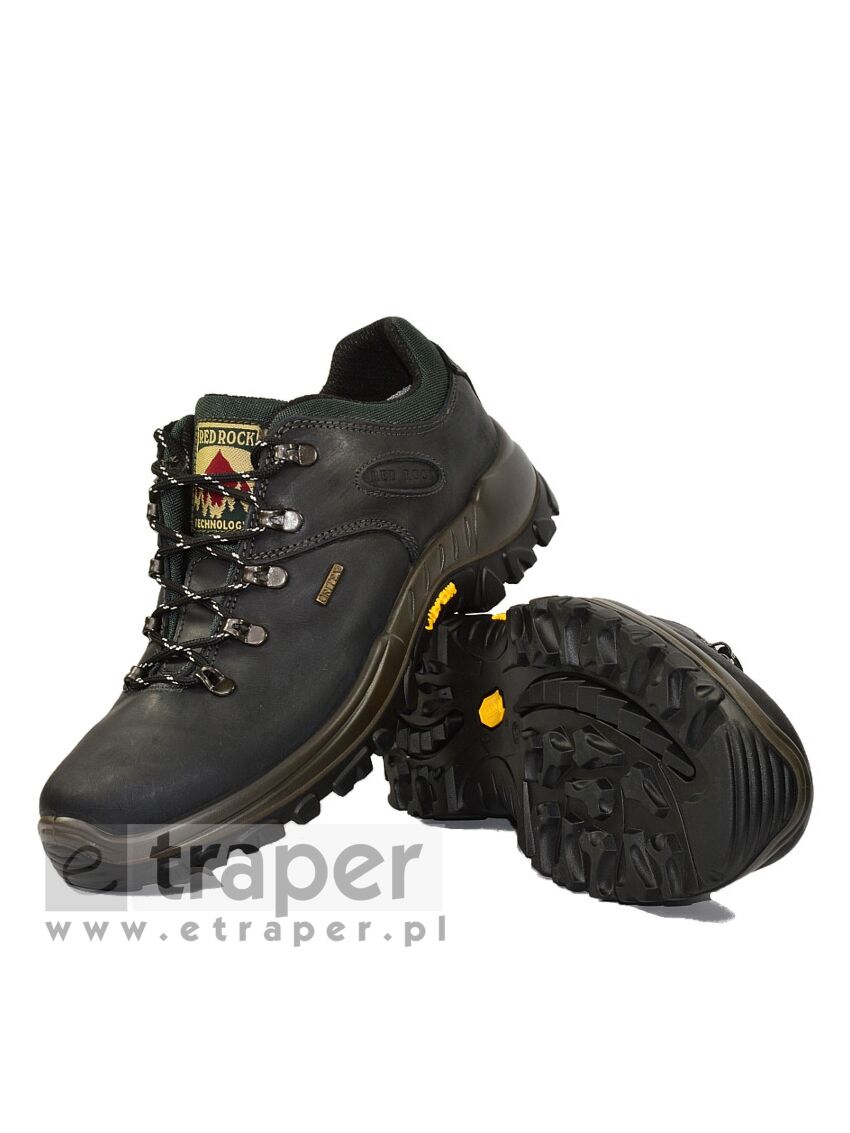 Niskie buty skórzane Red Rock 10309 Czarne myśliwskie