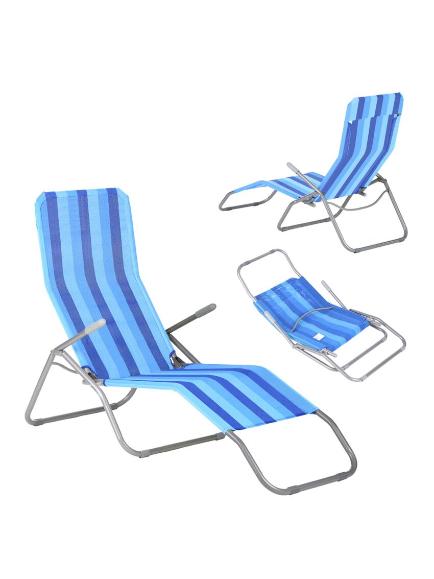 Niebieski leżak plażowy Nils Camp NC3017