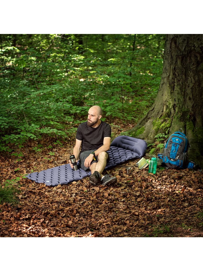 Mata turystyczna z pompką ręczną Nils Camp NC4006 Szara
