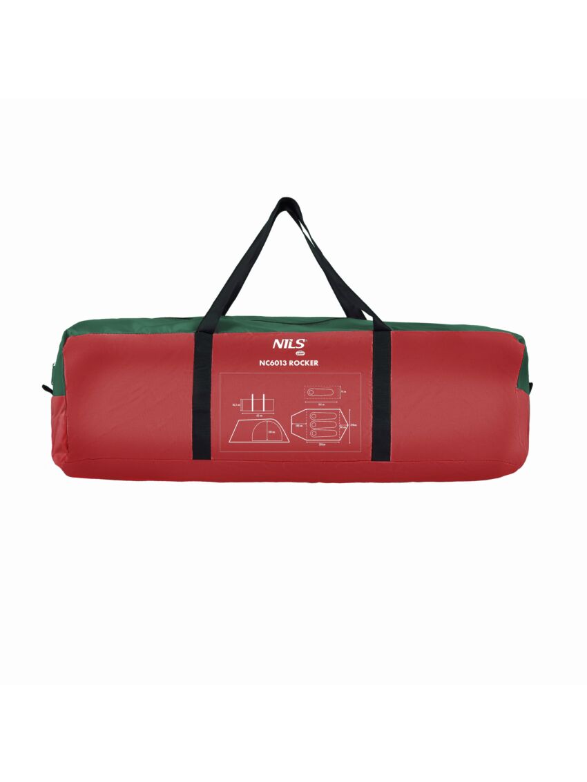 NC6013 ZIELONO-CZERWONY NAMIOT KEMPINGOWY ROCKER NILS CAMP