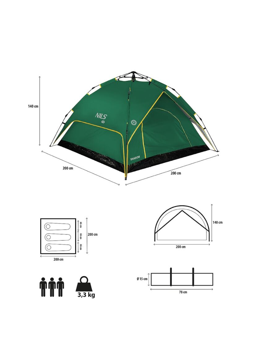 Zielony namiot igloo Shadow Nils Camp NC7819 