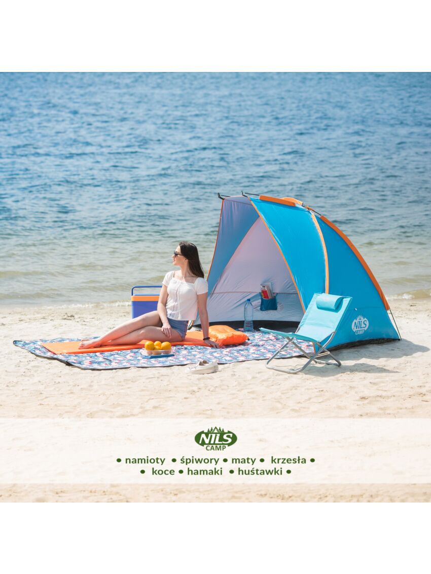 Niebieski namiot plażowy Nils NC8030