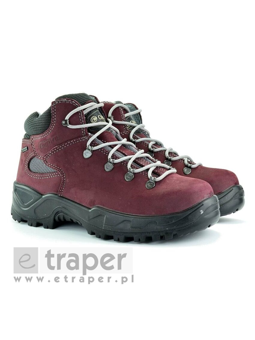 Damskie buty ze skóry Chiruca Panticosa Bordowe Wodoodporne