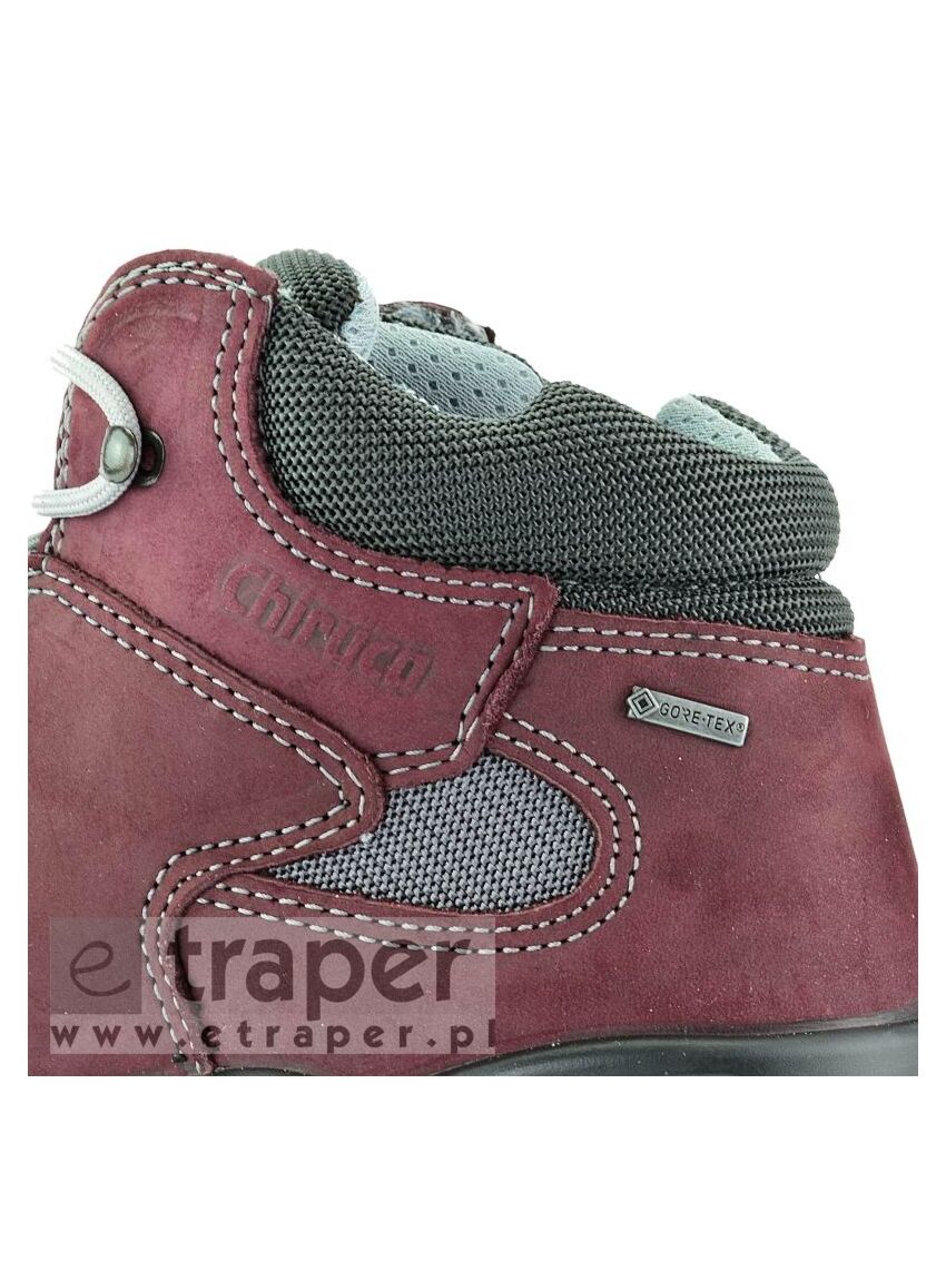 Damskie buty ze skóry Chiruca Panticosa Bordowe Wodoodporne