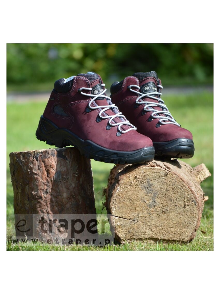 Damskie buty ze skóry Chiruca Panticosa Bordowe Wodoodporne