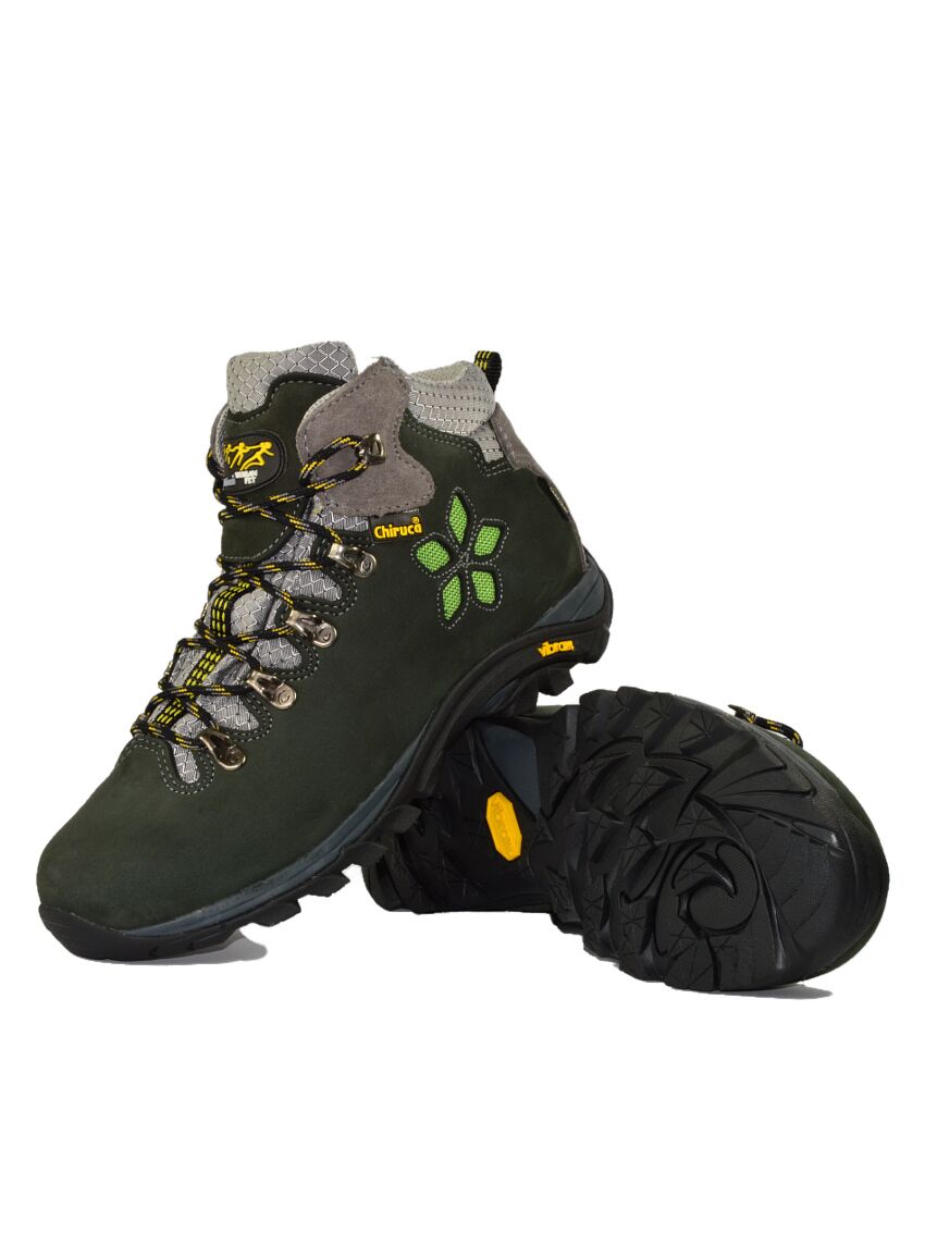 Damskie buty z nubuku Chiruca Monique Vibram Zielone