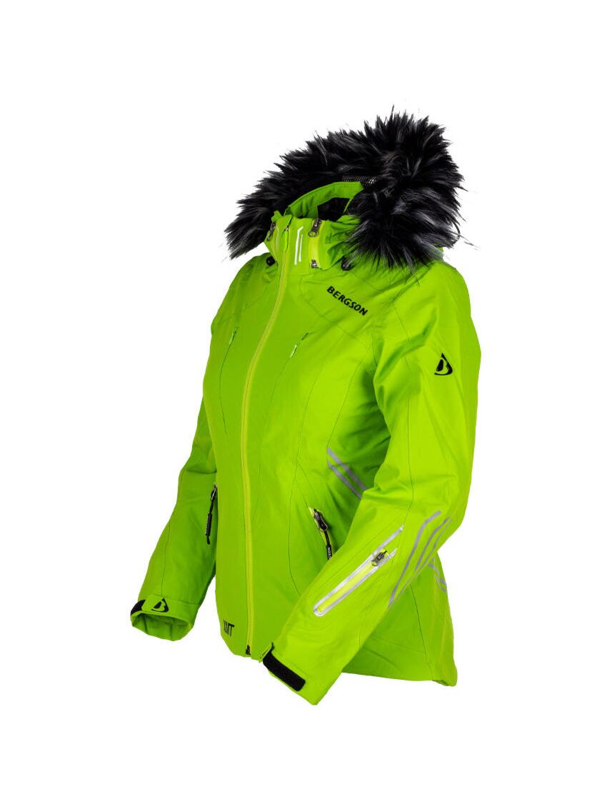 Limonkowa kurtka narciarska Bergson Icebird STX