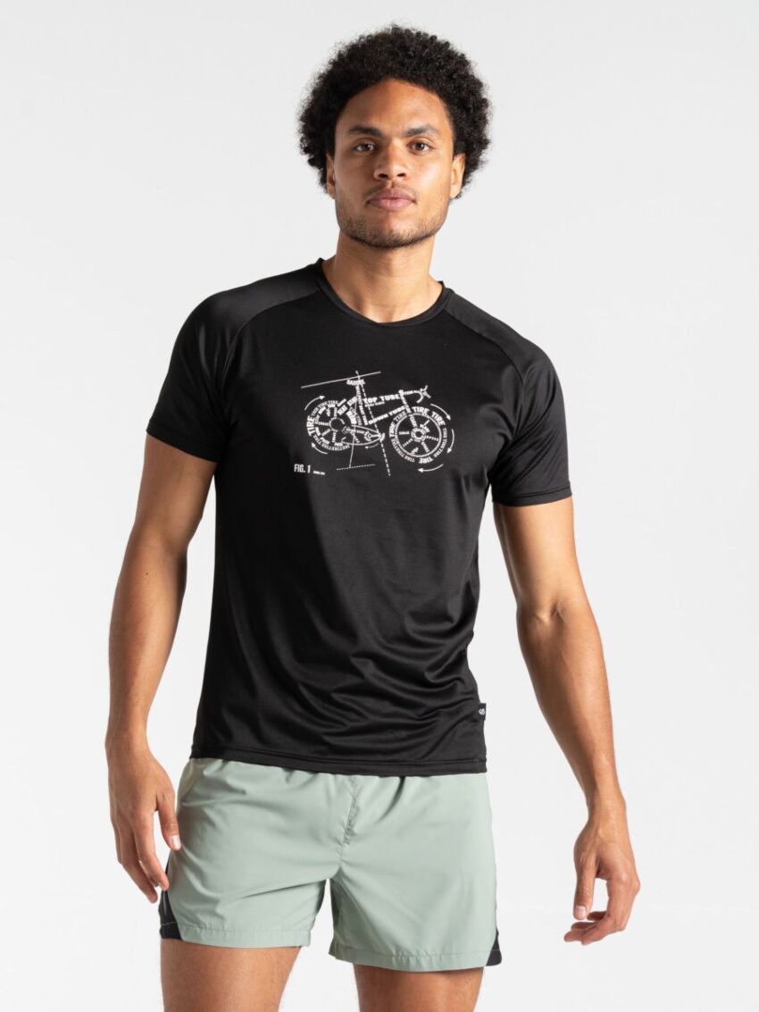 Czarny t-shirt męski na rower Dare 2b Tech