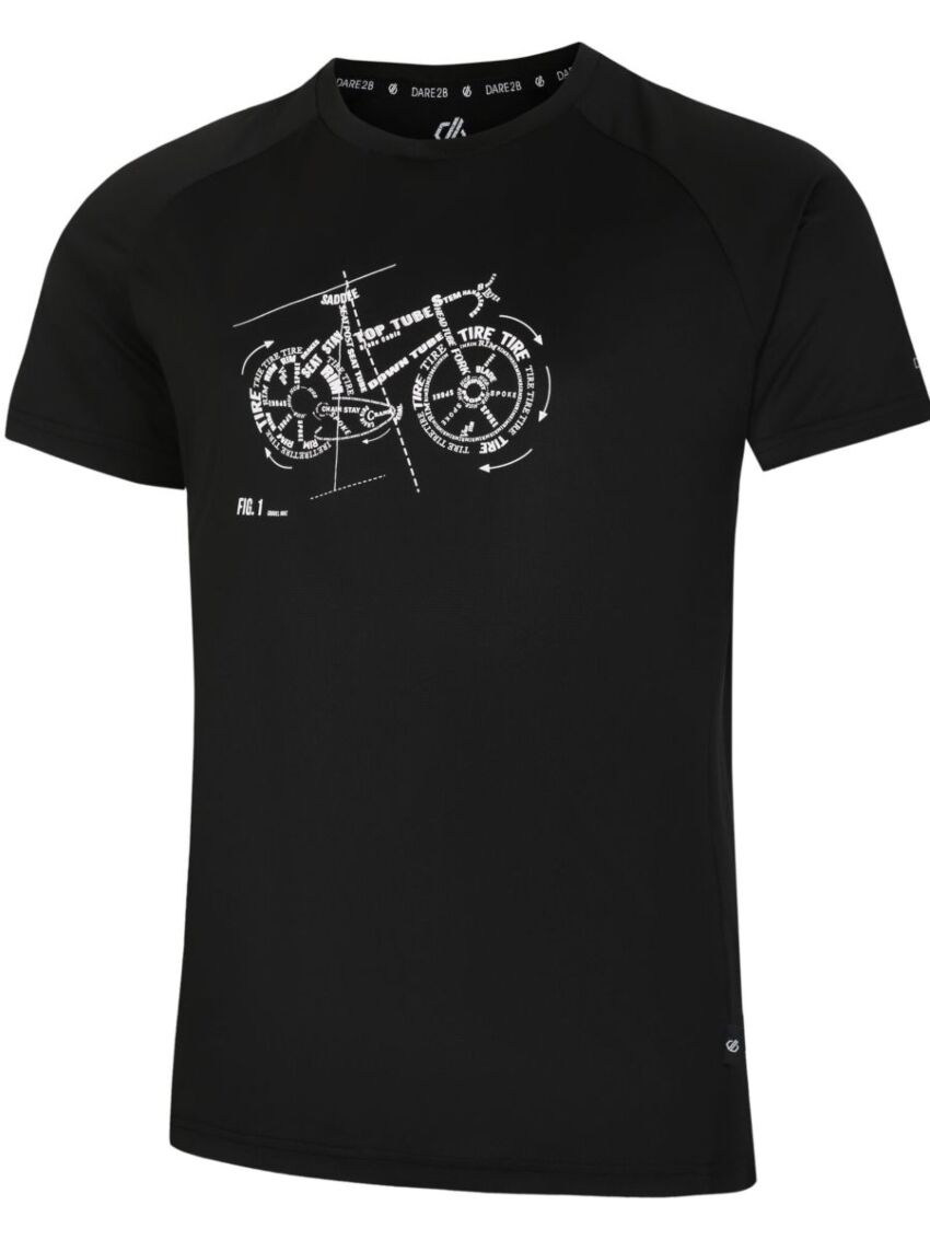 Czarny t-shirt męski na rower Dare 2b Tech