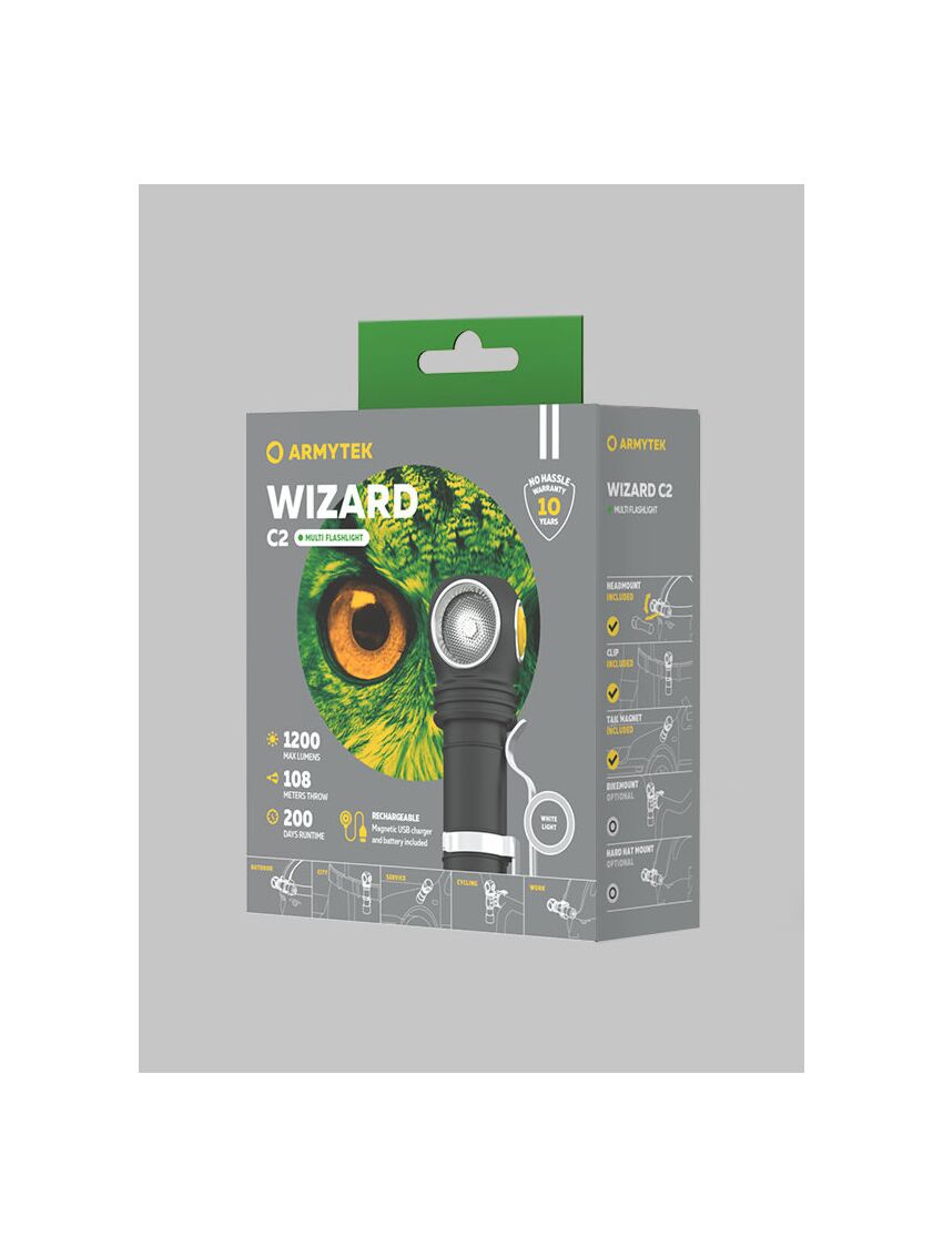 Latarka LED (White) Armytek Wizard C2 Magnet USB + ładowarka 