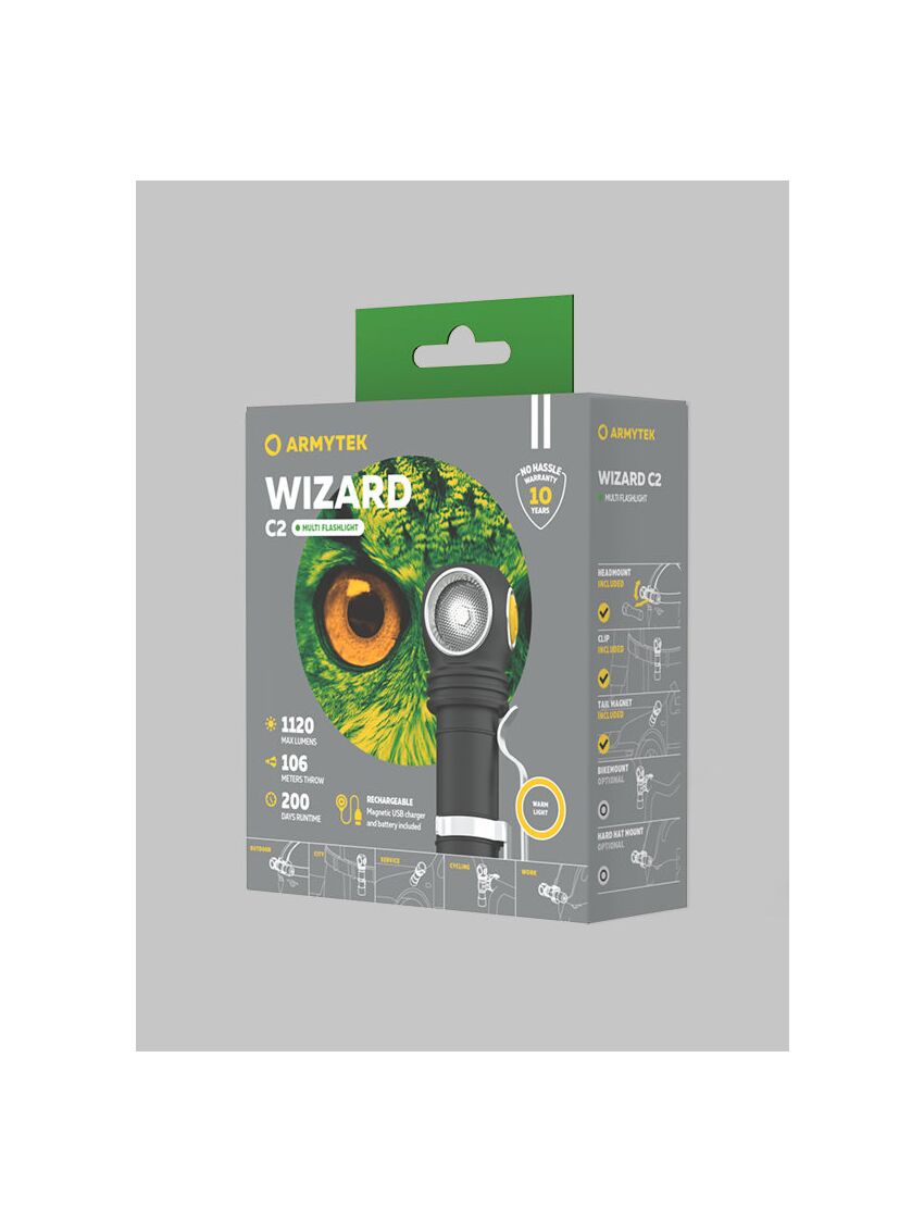 Latarka LED (Warm) Armytek Wizard C2 Magnet USB + ładowarka 