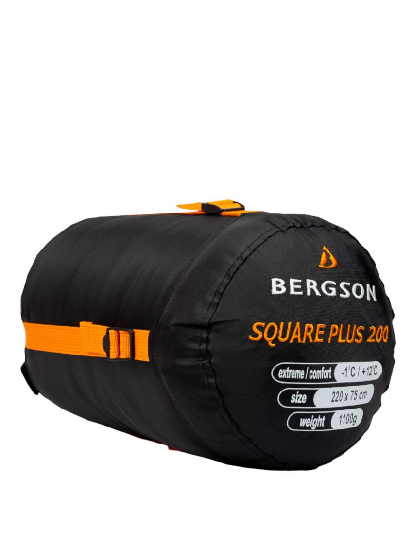 Czarny śpiwór z kapturem Bergson Square 200 Plus 12st
