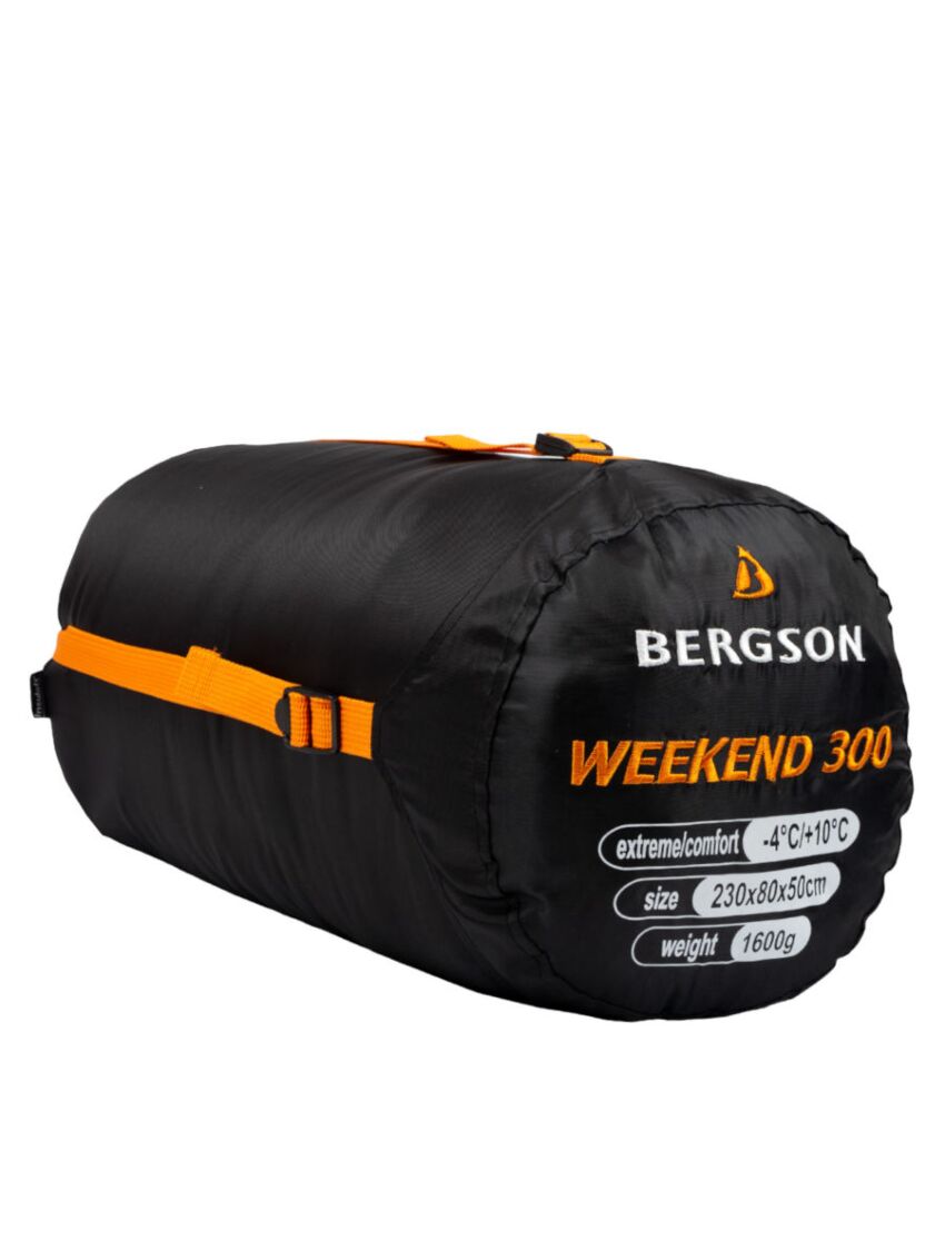 Czarny śpiwór 3 sezonowy Bergson Weekend 300