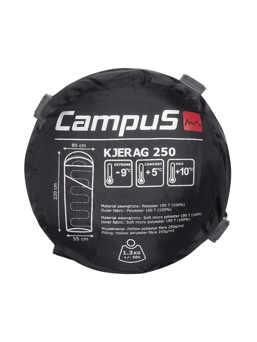 Śpiwór mumia z kapturem Campus Kjerag 250 Lewy