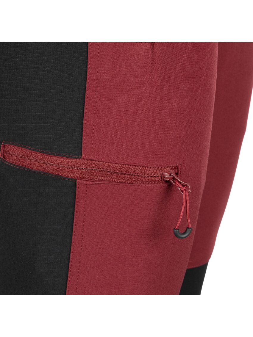 Bordowe spodnie trekkingowe Bergson Flam 4WAY Stretch