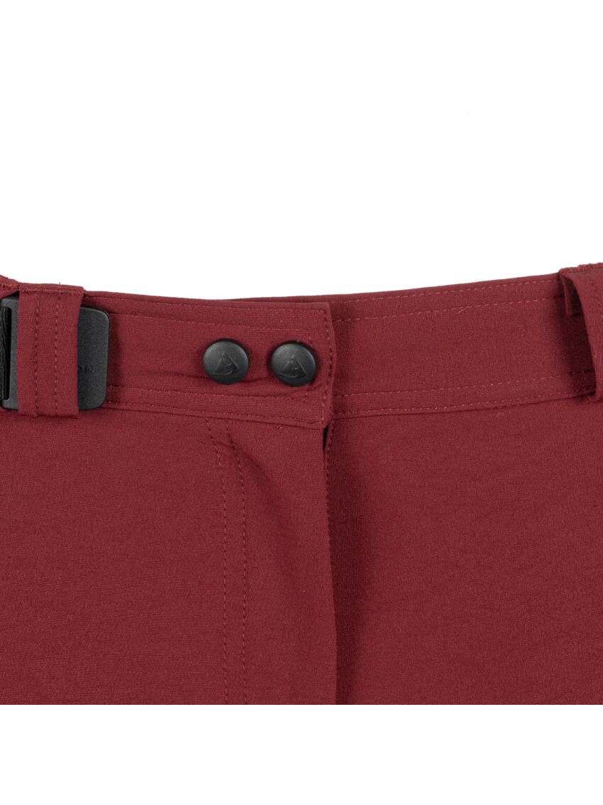 Bordowe spodnie trekkingowe Bergson Flam 4WAY Stretch