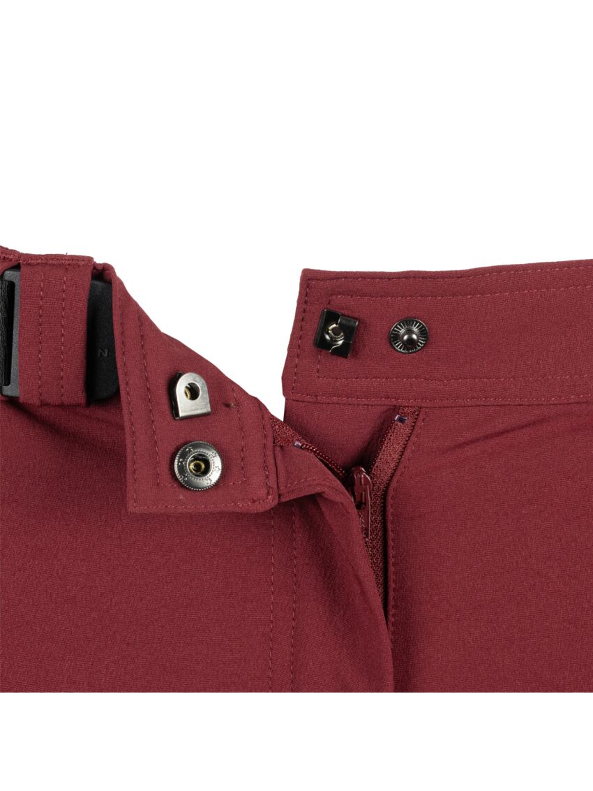 Bordowe spodnie trekkingowe Bergson Flam 4WAY Stretch