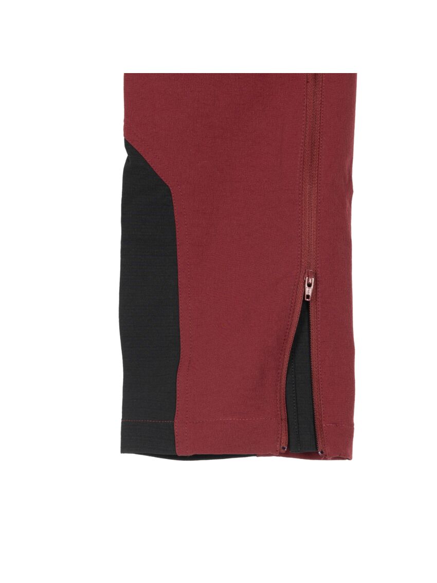 Bordowe spodnie trekkingowe Bergson Flam 4WAY Stretch