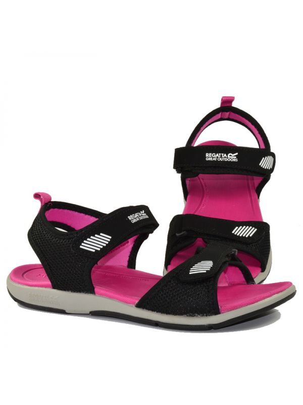 Damskie czarno-różowe sandały sportowe Regatta Terrarock