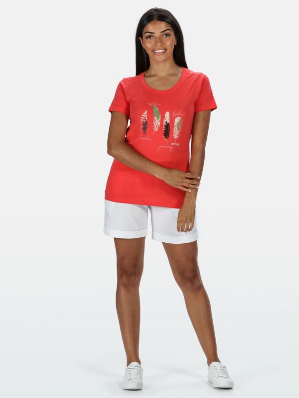 Damski t-shirt bawełniany Regatta Filandra Kolor brzoskwiniowy