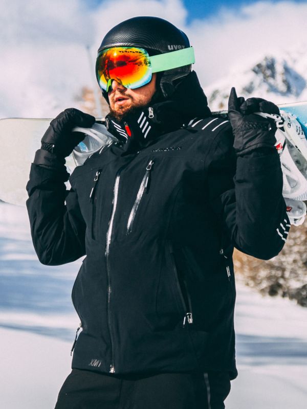 Czarna męska kurtka narciarska Bergson Race-X