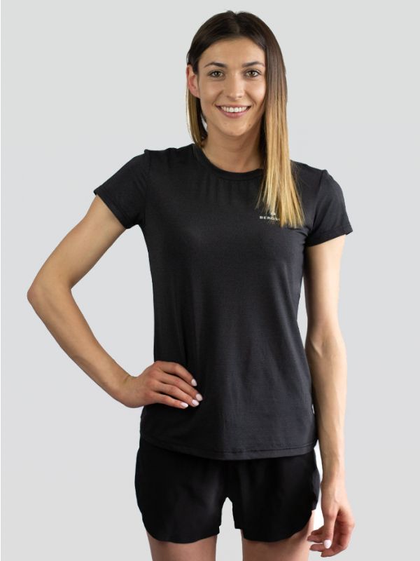 Czarna koszulka sportowa Bergson Route