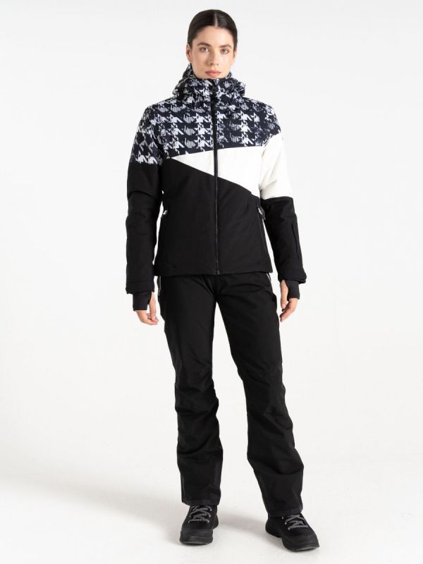 Czarno-biała kurtka narciarska Dare 2b Ice