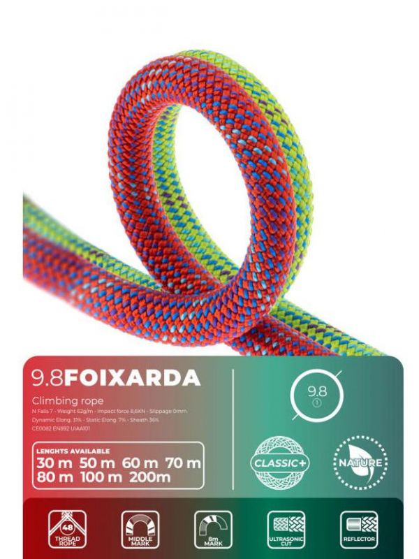 Lina dynamiczna FIXE Foixarda 9,8 lina 50m Green
