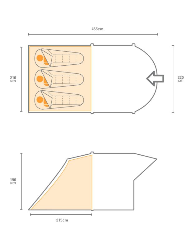 Namiot z pompowanym stelażem Regatta Kolima 3