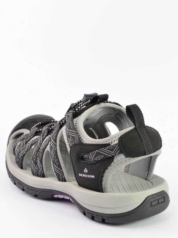 Czarne sandały z zabudowanym przodem Bergson Sangha