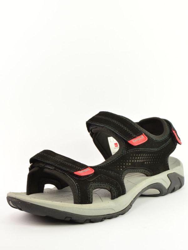Skórzane sandały męskie Campus Monte Black