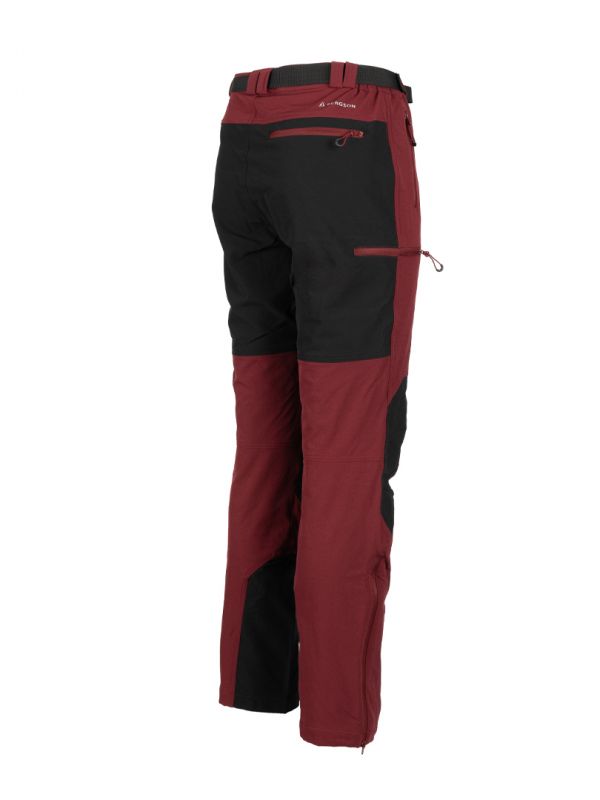 Męskie Bordowe spodnie trekkingowe Bergson Flam 4WAY Stretch