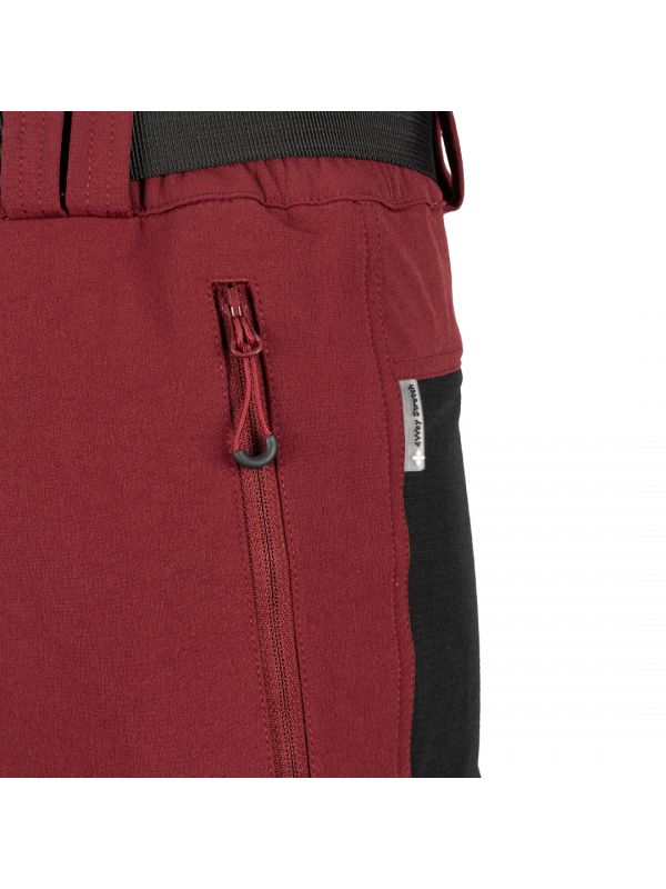 Męskie Bordowe spodnie trekkingowe Bergson Flam 4WAY Stretch