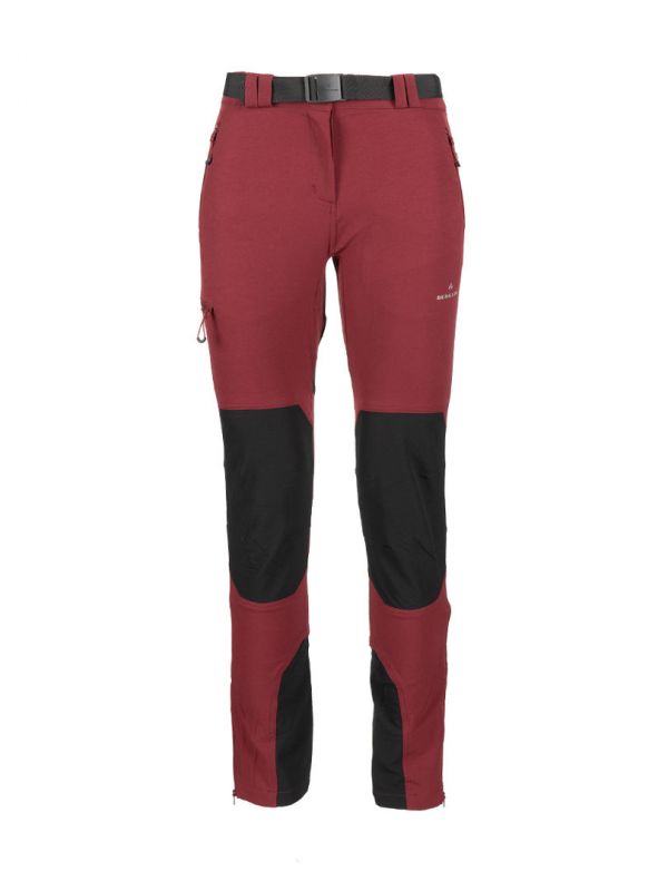 Bordowe spodnie trekkingowe Bergson Flam 4WAY Stretch