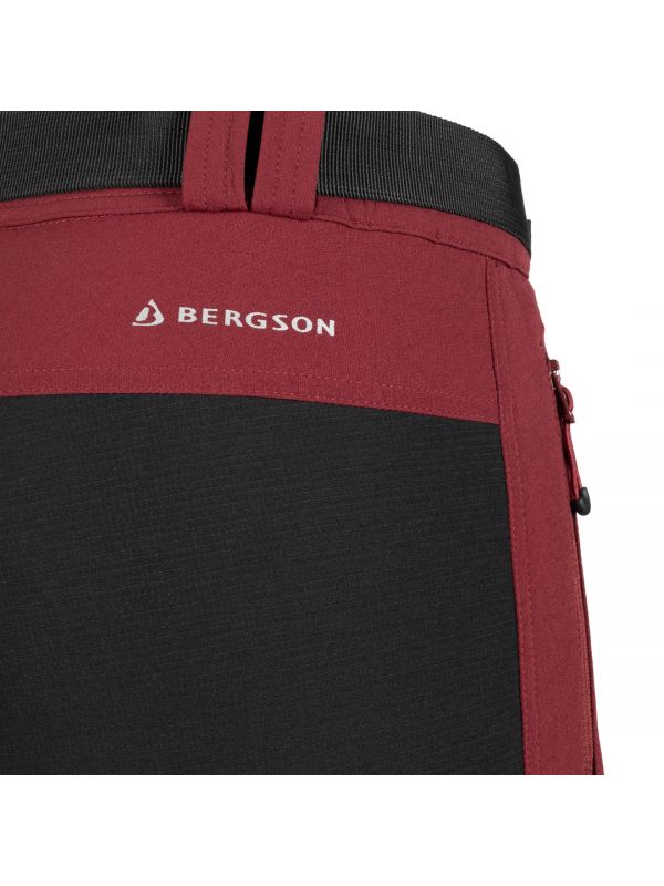 Bordowe spodnie trekkingowe Bergson Flam 4WAY Stretch