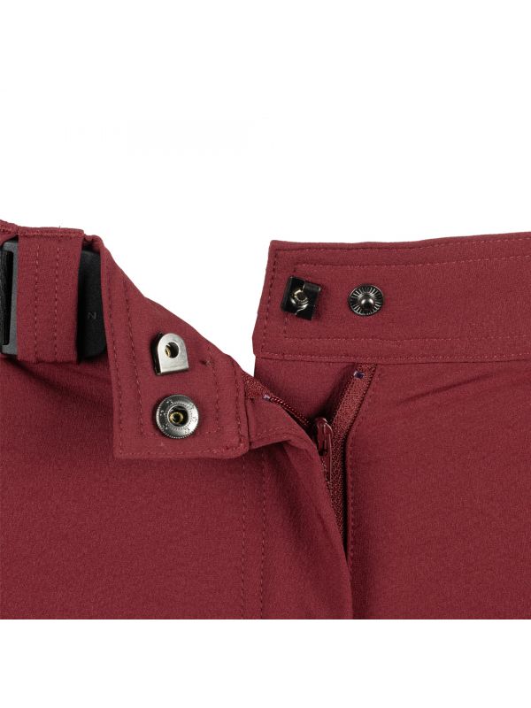 Bordowe spodnie trekkingowe Bergson Flam 4WAY Stretch