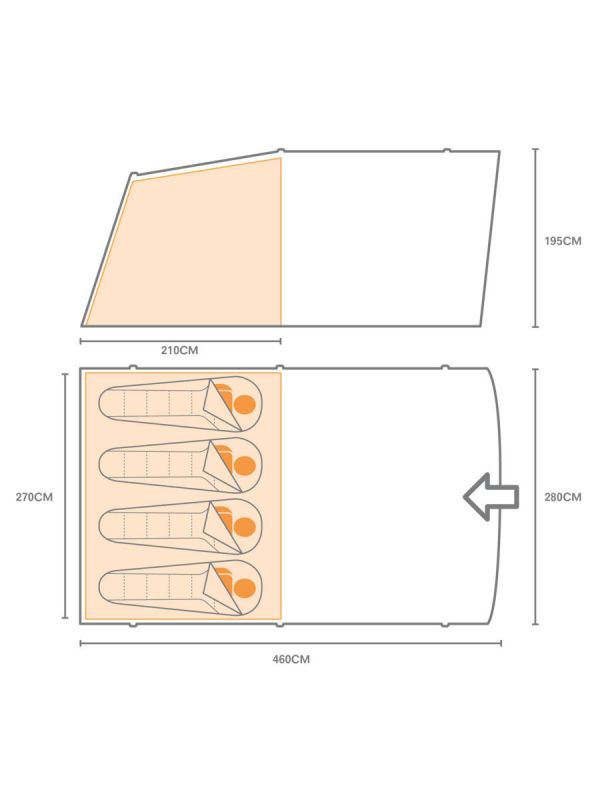 Turystyczny namiot czteroosobowy Regatta Kolima 4