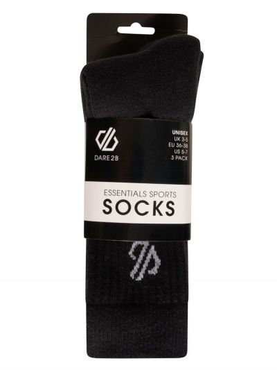 Czarne Skarpety Dare 2b Essentials Sports 3-Pak