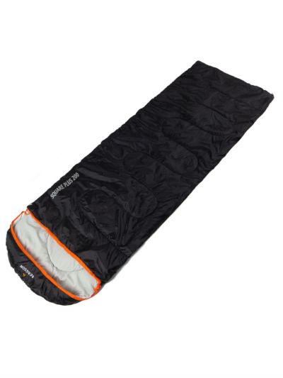 Czarny śpiwór z kapturem Bergson Square 200 Plus 12st