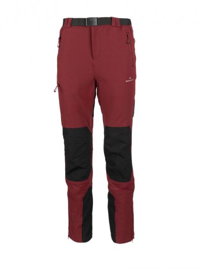Męskie Bordowe spodnie trekkingowe Bergson Flam 4WAY Stretch