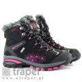 Ocieplane czarno-różowe buty zimowe Alpine Pro Bona