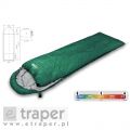 Zielony śpiwór kołdra z kapturem Alltosport Traper