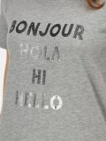Koszulka szara Bonjour Hola Hi Hello